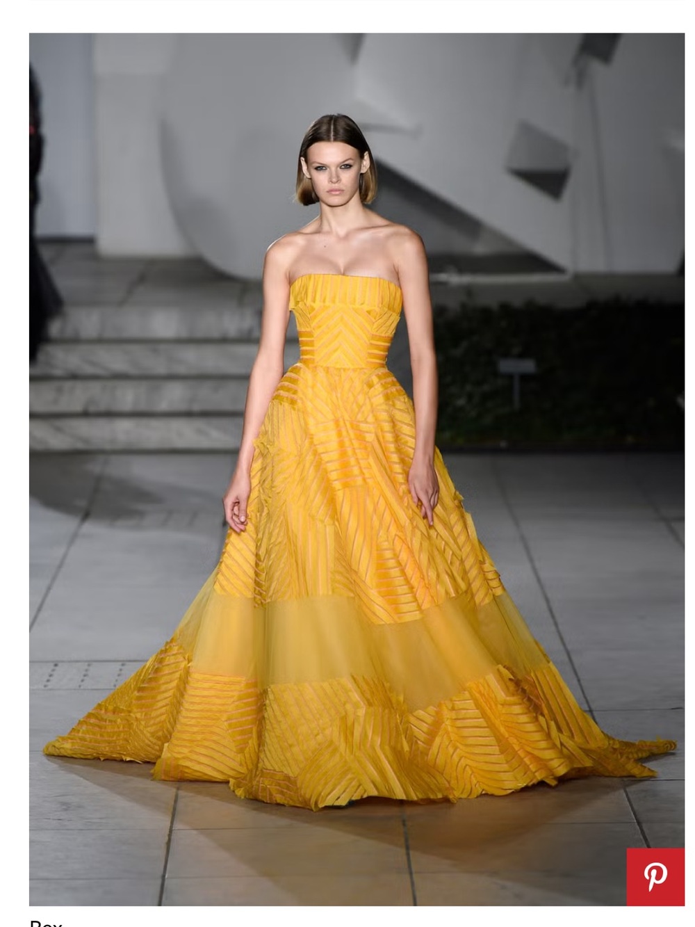 Carolina Herrera Strapless Yellow Ball Gown
